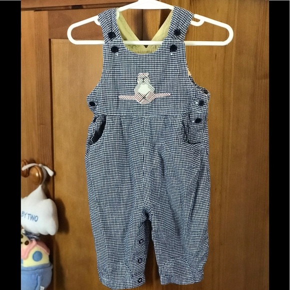 Vintage Baby Gingham appliqué Overalls - Picture 1 of 6